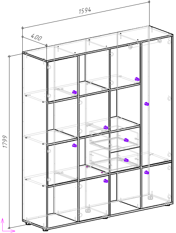 Каталог Нестандарт Стеллаж Джери 2 от магазина ПолКомода.РУ