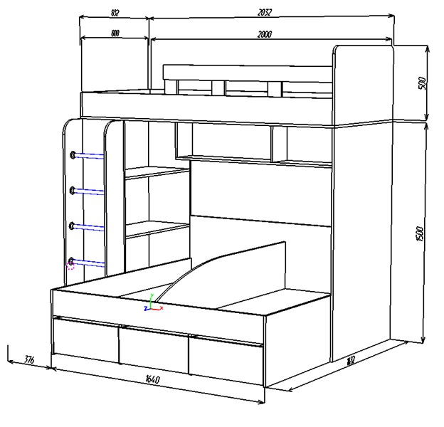 Каталог Кровать Тройняшка от магазина ПолКомода.РУ