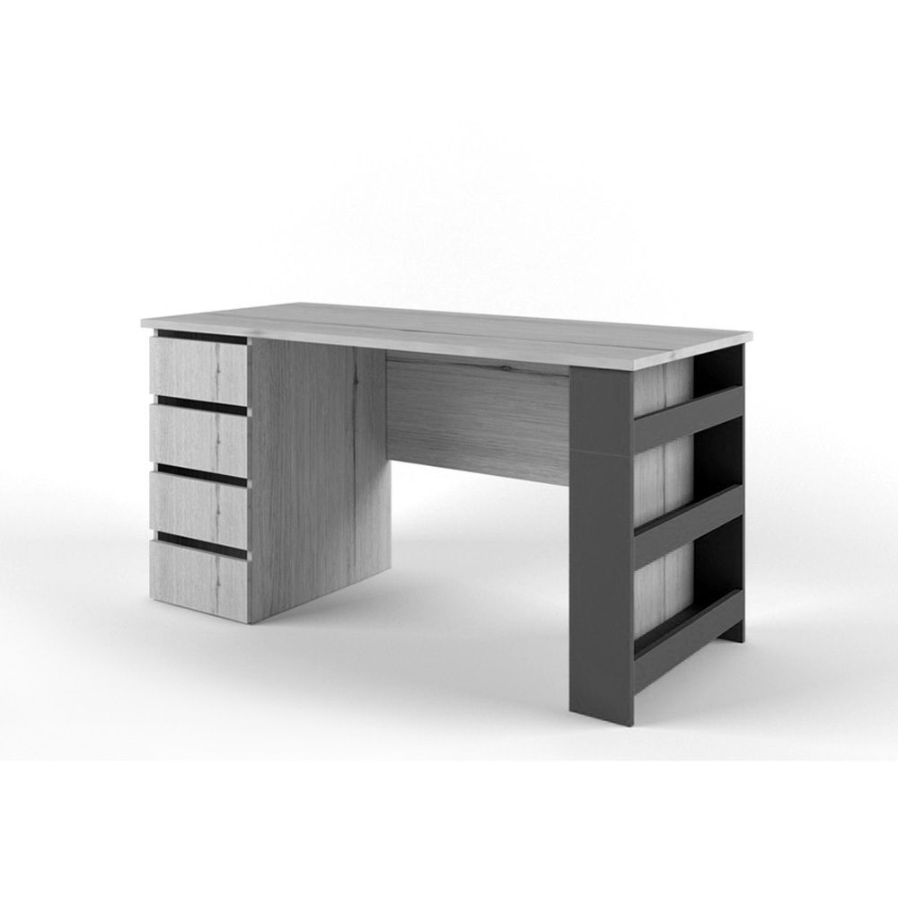 Каталог Стол с тумбой тумба слева/справа «Ньютон Грэй» от магазина ПолКомода.РУ