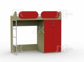 Каталог Кровать чердак со шкафом Карамель от магазина ПолКомода.РУ