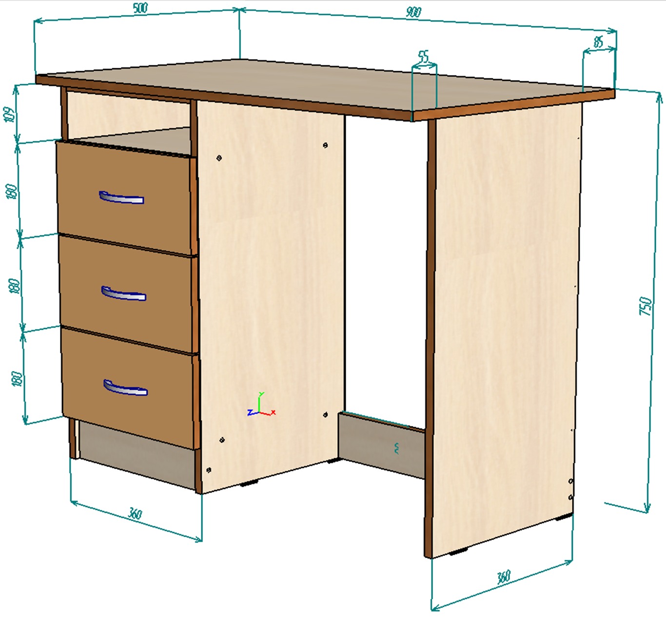 Каталог Нестандарт Стол письменный Квартет-2 от магазина ПолКомода.РУ