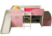Каталог Детская кровать-чердак Фанки Кидз-6 СВ + горка 13/18 СВ + лестница 13/19 СВ от магазина ПолКомода.РУ