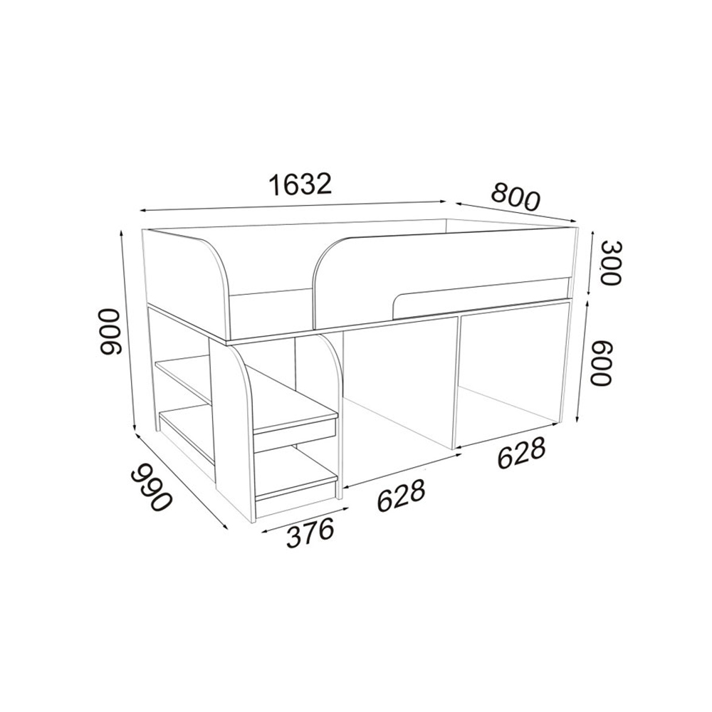 Каталог Кровать чердак Астра 9/7 от магазина ПолКомода.РУ