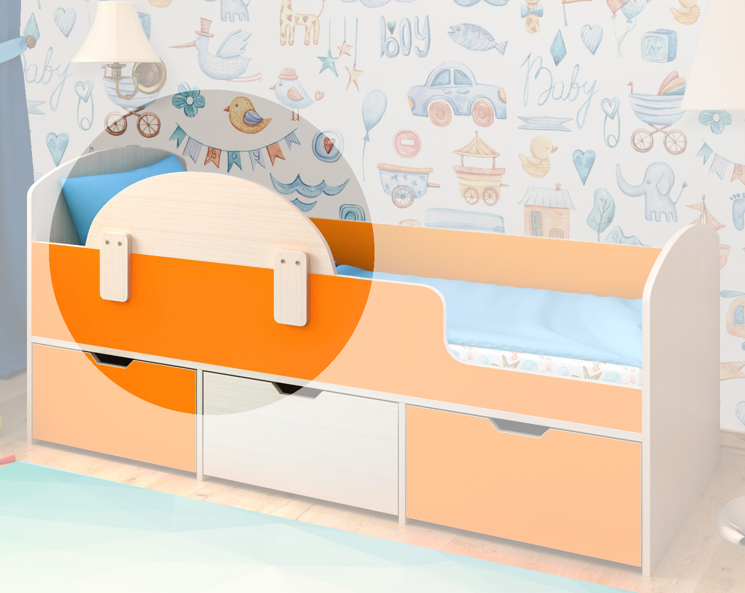 Каталог Бортик дополнительный Малыш цветной от магазина ПолКомода.РУ