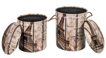 Пуф с ящиком для хранения PARIS (к-кт 2шт.) - 4290