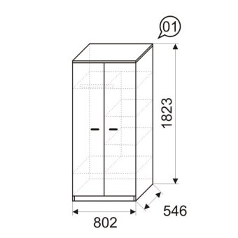 Шкаф для одежды мод.1 Принцесса - 10504