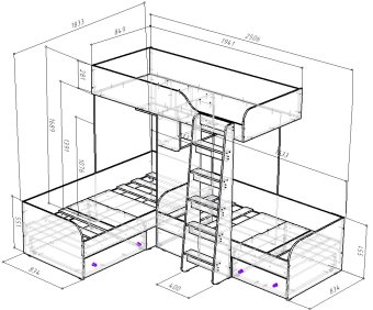 Нестандарт Трио с уменьшенными спальными местами - 46900