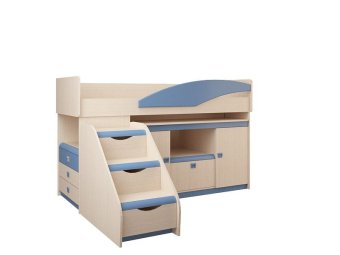 Кровать детская  № 4.1.2 Л + тумба с откидными крышками - 25740