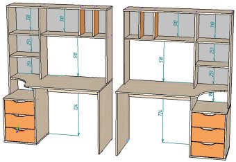 Нестандарт Стол компьютерный Сокол правый+левый - 31434