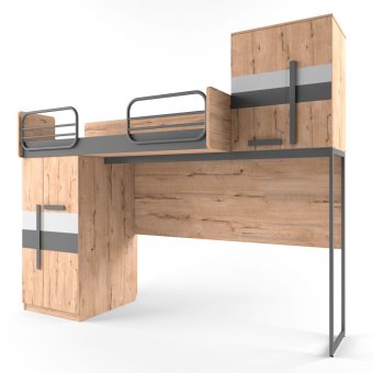 Кровать верхняя левая/правая без лесенки шкаф слева - 0