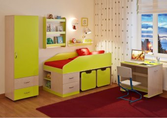 Детская стенка Л-№12 с полками - 36163