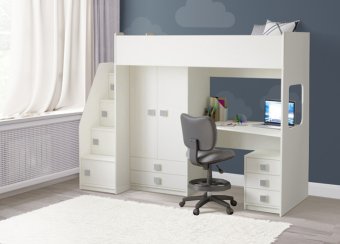 Кровать чердак Л-A606.3 с тумбой - 40963