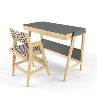 Парта трансформер и растущий стул с чехлом клетка - 0