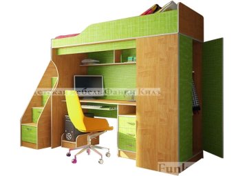 Кровать-чердак Фанки Кидз-11 СВ + лестница-комод 13/8 СВ - 39640