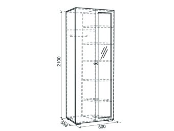 Гламур Шкаф 2-створчатый  - 31838