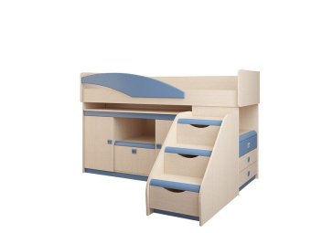 Кровать детская  № 4.1.2 П + тумба с откидными крышками - 25740