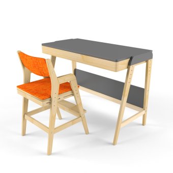 Парта трансформер и растущий стул с чехлом клетка - 0