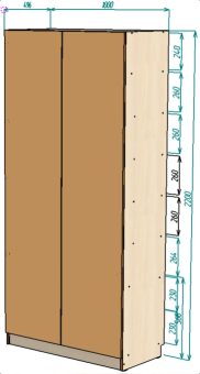 Нестандарт Шкаф 2-х створчатый Кадет с ящиками внутри - 26000