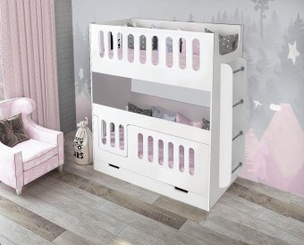 Двухъярусная кровать cо сплошным бортом ДС-260 - 31622