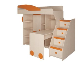 Кровать Корвет МДК 4.4.1П, тумба с 4я ящиками - 26190