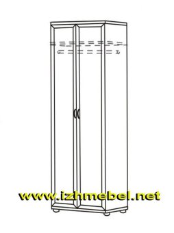 Ника-Люкс мод.21Р - Шкаф для одежды двухдверный - 11350