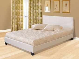 Кровать из экокожи Nairobi  PU Pearl/white - 39600