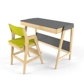 Парта трансформер и растущий стул с чехлом клетка - 0