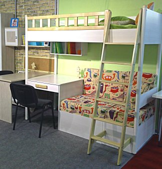 Кровать чердак Феникс с массивом - 0