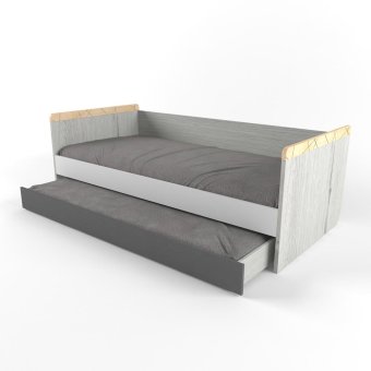 Кровать малая с дополнительным спальным местом «Ньютон Грэй» - 0