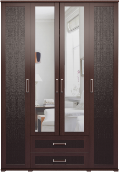 Шкаф для одежды 4-х дверный мод.1 Аргентина с ящиками с зеркалами - 24390