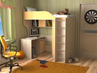 Кровать чердак "Квартет 2" с металлической лестницей - 27710