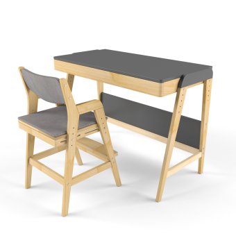 Парта трансформер и растущий стул с чехлом клетка - 0