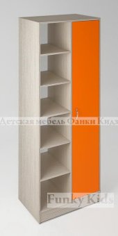 Стеллаж с однодверным шкафом Фанки Кидз 13/4 СВ - 8810