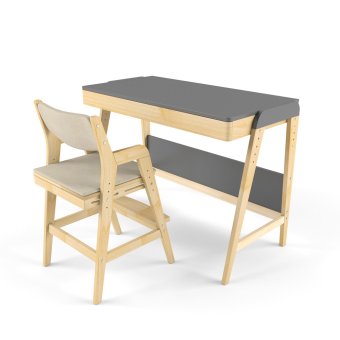 Парта трансформер и растущий стул с чехлом клетка - 0