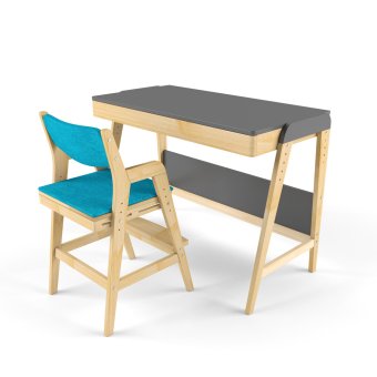 Парта трансформер и растущий стул с чехлом клетка - 0