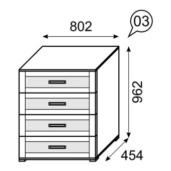 Комод мод.3 Аргентина - 7430