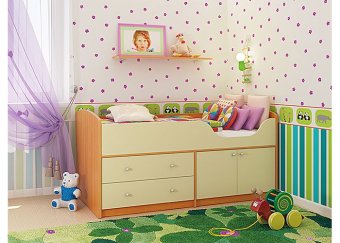 Мини-007 М4 (Кровать, комод, шкаф) - 23860