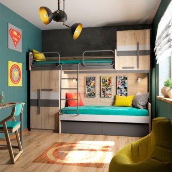 Набор «Лофт» с двухъярусной кроватью - 0