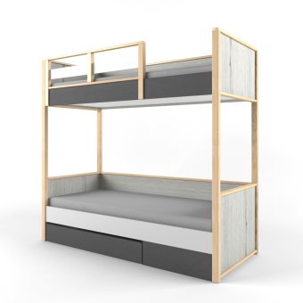 Кровать 2х-ярусная с фальшпанелью УНИВЕРСАЛЬНАЯ «Ньютон Грэй» - 0