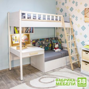 Кровать чердак Феникс с массивом - 0