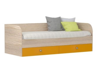 Кровать с выкатным ящиком КР-4 "Ультра" оранжевый - 9670