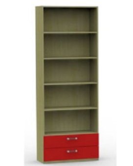 Шкаф-стеллаж (5 ниши, 2 ящика) Карамель - 15300