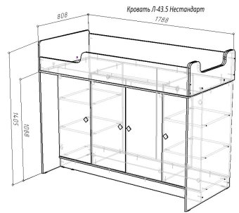 Нестандарт Кровать чердак Л-43.5 - 41820