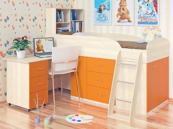 Детская кровать-чердак низкая Дюймовочка 1 - 28590
