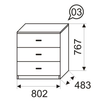 Комод мод.3 Принцесса - 7191