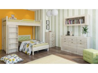 Каркас кровати 84.01 (ель) и спинка CN №16.1 (ель/кож.зам. эвкалипт) ЗАЙЧИК - 8150