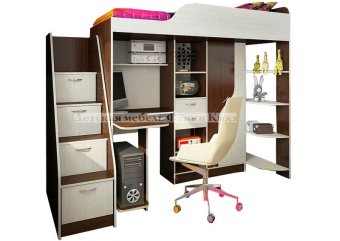 Детская кровать-чердак Фанки Кидз-15 СВ + лестница 13/8 СВ - 37330